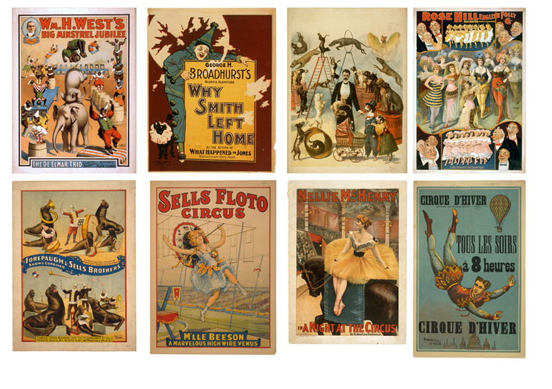 Retro Circus Clown Stickers Crafts And Scrapbooking stickers book Decorative sticker DIY Stationery: D 8PCS