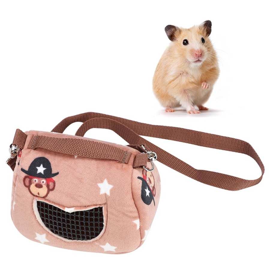 Koffie Pet Hamster Rat Carrier Schoudertas Draagbare Flanel Reizen S-L: Medium