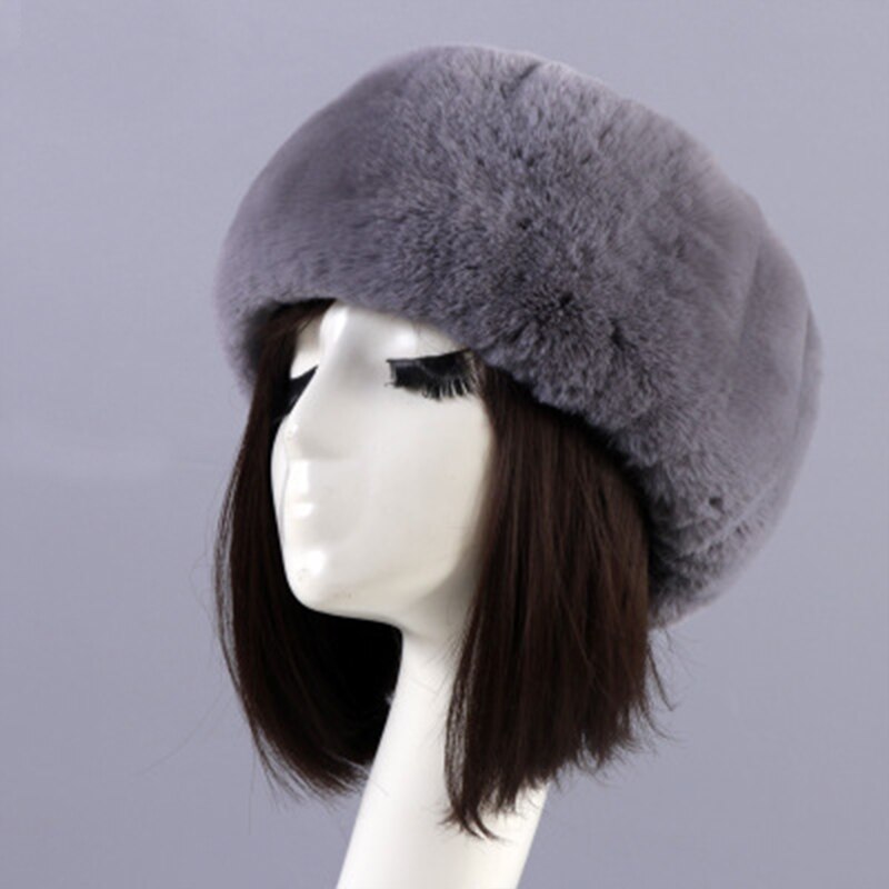 Femmes hiver fausse fourrure plus casquette russe pour les filles de épais moelleux vide haut russe casquette automne oreillette en plein air Ski chapeaux: 7