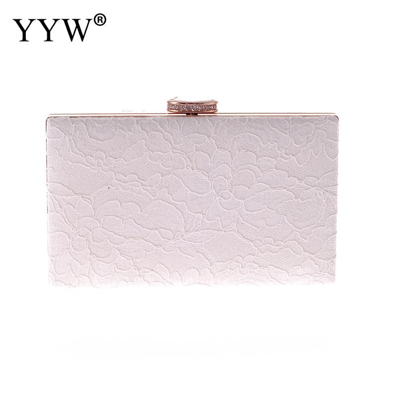 Yyw hul blonde hvid clutch taske til kvinder blomstret pochette mariage sac femme dame aften festtasker pung clutches sac: Off white