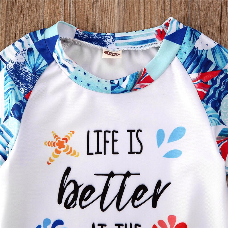 Summer Baby Boys Swimsuit 2pcs Toddler Baby Kids Boys Girls Swimsuit Swimwear Bikini Shorts Sun Protect Bathing Suit