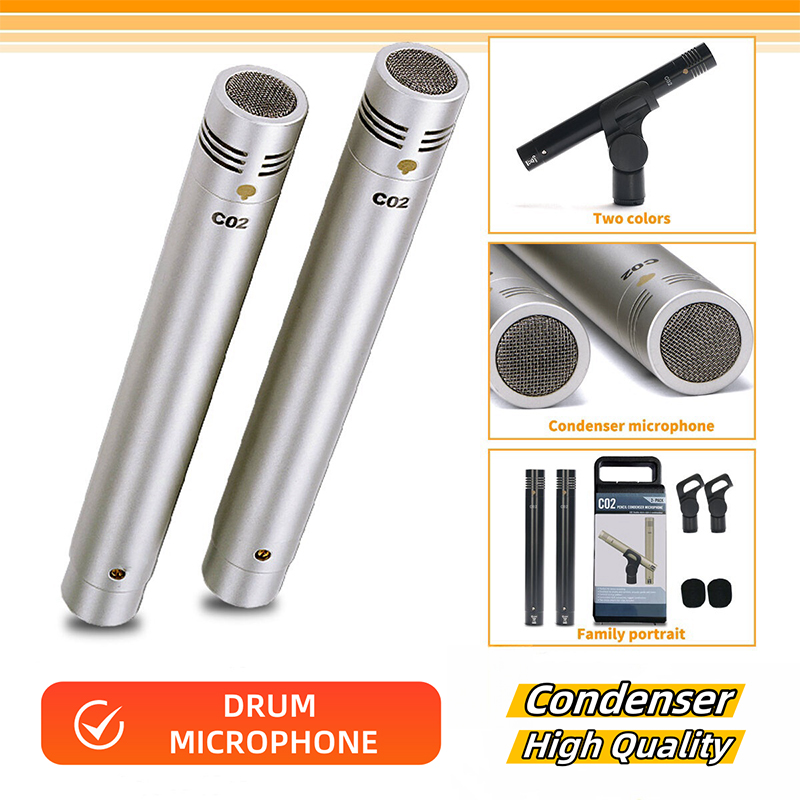 C02 condensator klein membraan ophangmicrofoon potloodtype microfoon met schokbestendige clip piano-opname c02 audio-instrument