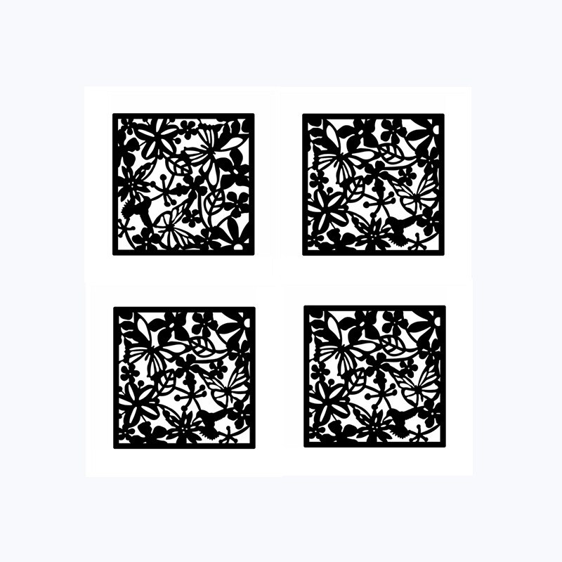 1pc / 4 st fjäril fågel blomma ihålig hängande skärm skiljevägg avdelare panel rum gardin heminredning l: B  (4pc)