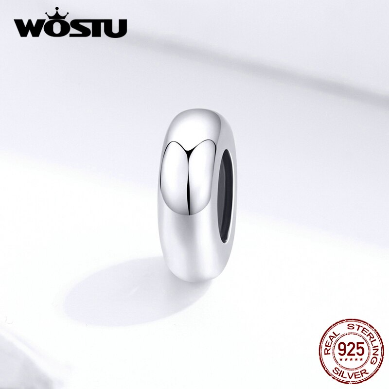 WOSTU 925 sterlina d'argento Amore Branelli di Fascino Pendenti E Ciondoli Argento 925 originale Monili Che Fanno per il Braccialetto Regalo di Anniversario di Matrimonio: Simple bead