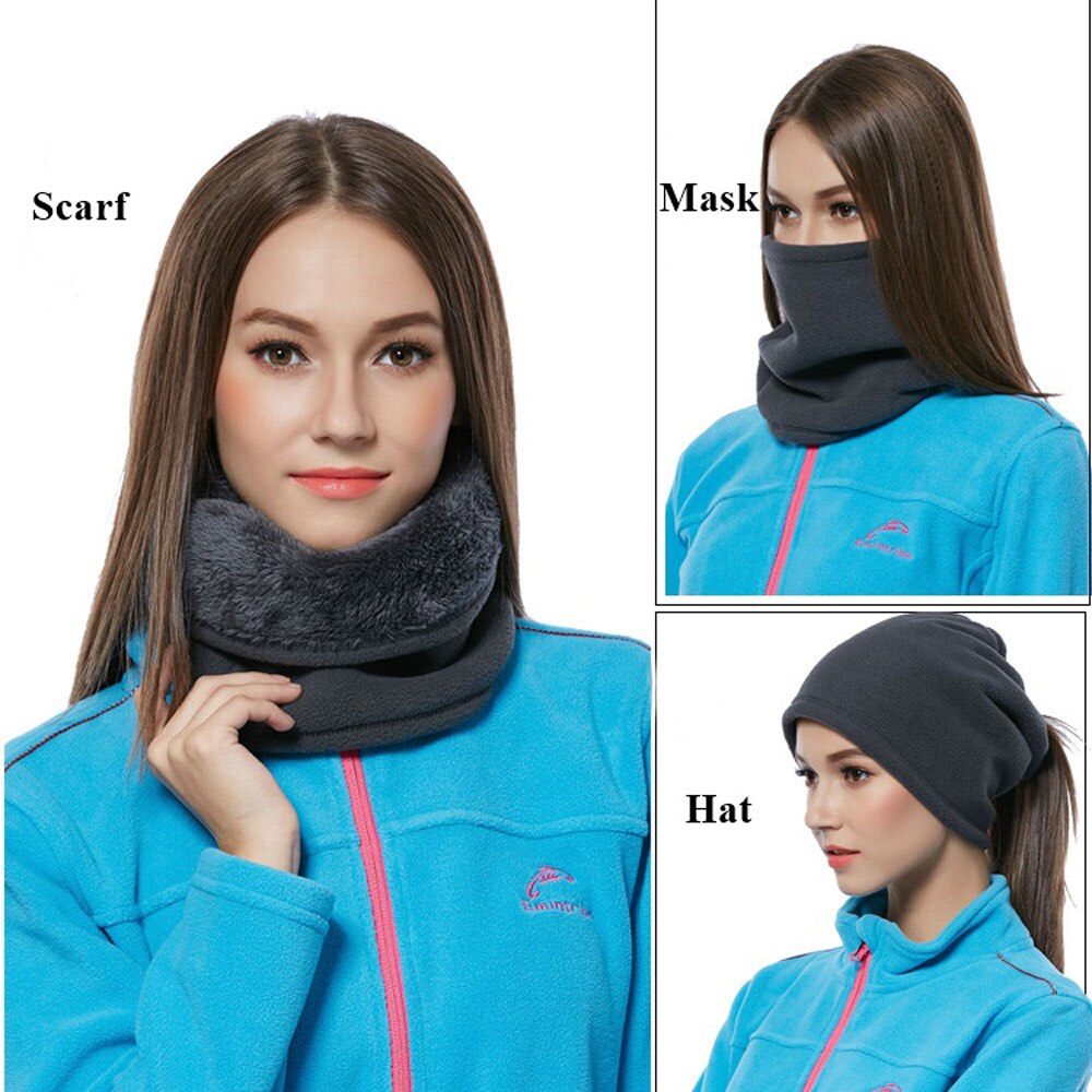 Polar Fleece Neck Tube Ear Warmer Gaiter Face Mask Headband Winter Thermal Warm Scarf for Camping Hiking Headwear Beanie Hat Cap