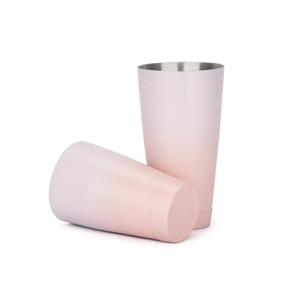 stainless steel high-end boutique pink gradient Boston cocktail shaker multifunctional shaker bar tool