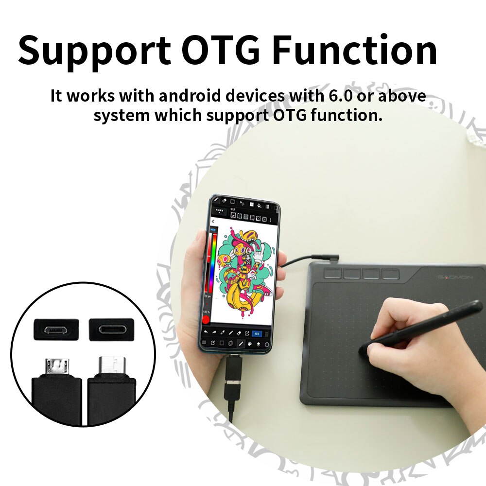 GAOMON S620 6.5 x 4 Inches Art Graphics Tablet for Digital Drawing &amp; OSU &amp; Online Teaching with 8192 Passive Pen 4 Express Keys