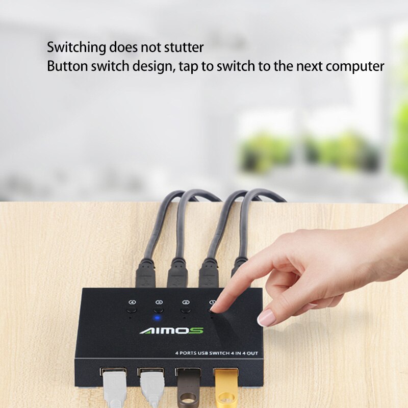 4K USB HDMI KVM Switch Box 4Kx2L HDMI KVM Switch (with 4 USB Cables)