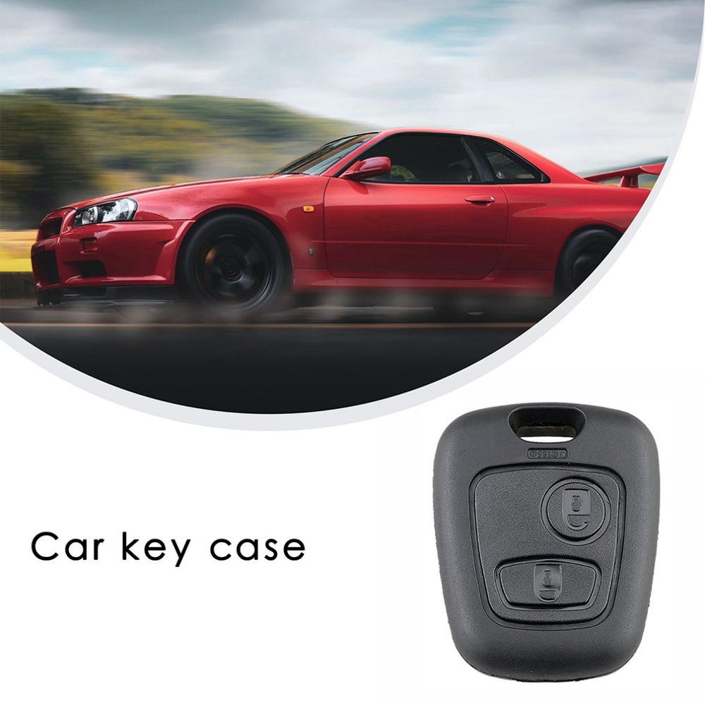 2Pc Lightweight Suitable for Peugeot 2-button Straight Car Key Shell 206 Mouth Without Embryo