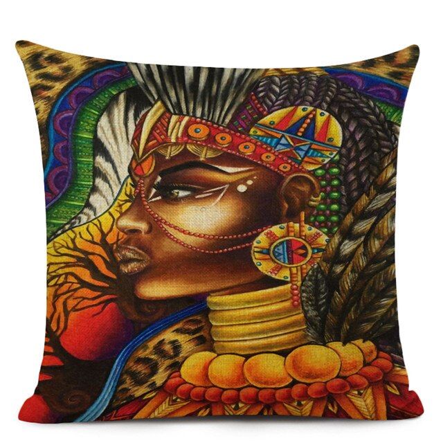 Kaunis nainen tyynyliina, neliönmuotoinen pellava tyynyliina, makuuhuoneen tyynyliina, perhehotelli auton koristetyynyliina, koko 45 cmx 45cm.: H05