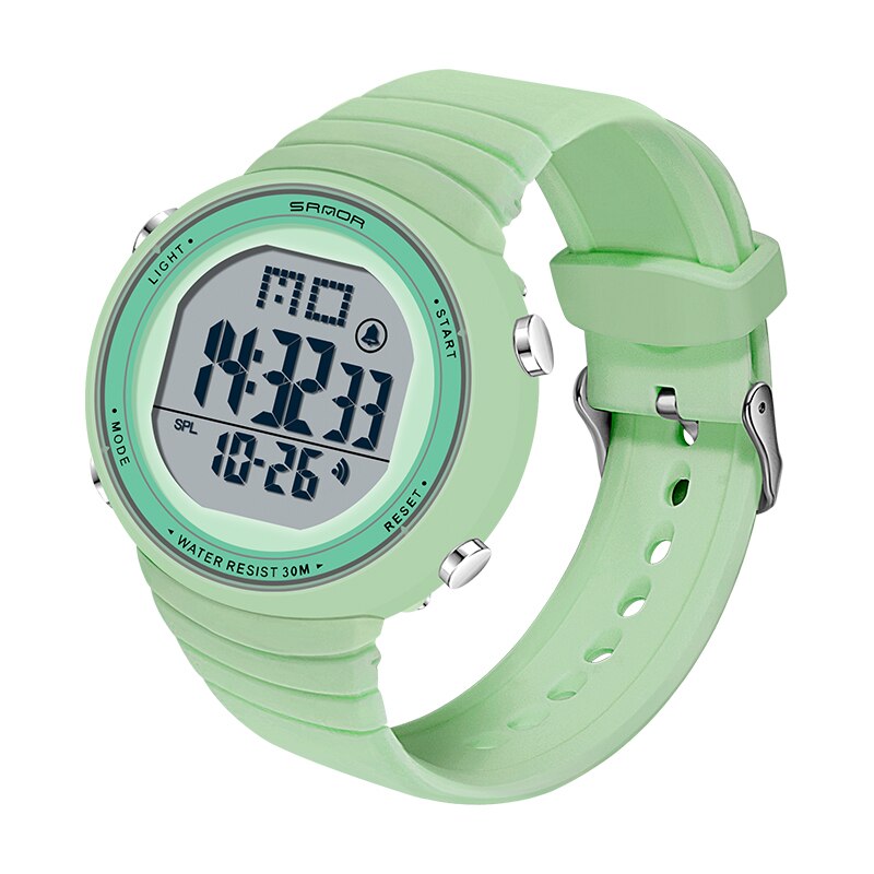 Women Digital LED Sports Watch Multifunctional Waterproof Ladies Pink Wrist-Watch Fit Girl Watches: green
