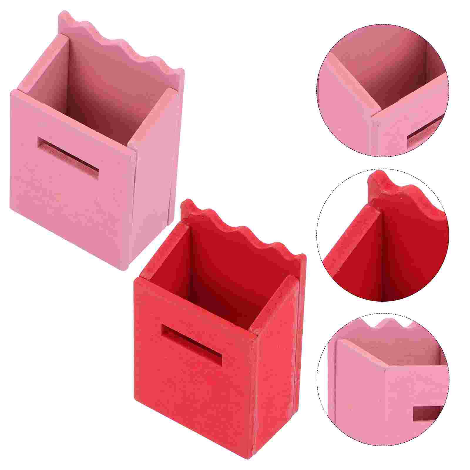 2 Stuks Mini Huis Mailbox Diy Versiering Mini Meubels Model Miniatuur Mailbox
