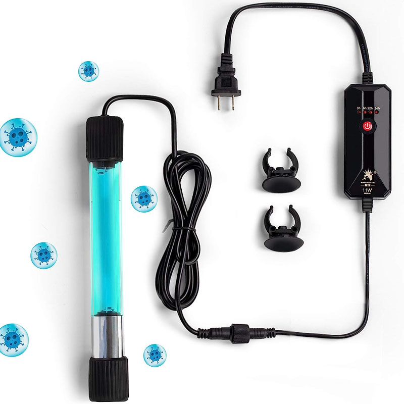 Aquarium Clean Light UV Sanitizer Aquarium Algae Bloom Clean Light with Timer Submersible Waterproof Lamp for Fish Tank