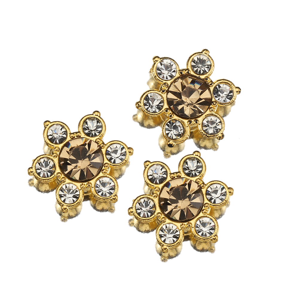 100 Stuks 50 Stuks 13Mm Bloem Kristal Strass Cabochon Platte Achterkant Patches Voor Sieraden Maken Naaien Op Broche Accessoires Diy: 14mm / Rose Red