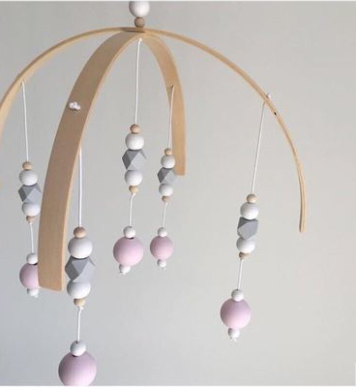 Baby Rammelaar Mobiele Speelgoed Houten Kralen Crib Speelgoed Bed Opknoping Pasgeboren Windgong Bel Nordic Kinderkamer Decoratie Fotografie Rekwisieten: 4