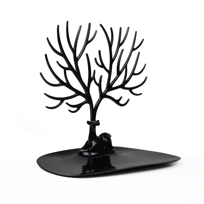 Herten Oorbellen Ketting Ring Hanger Armband Sieraden Display Stand Tray Boom Opslag Rekken Organizer Sieraden Plank Houder: small black