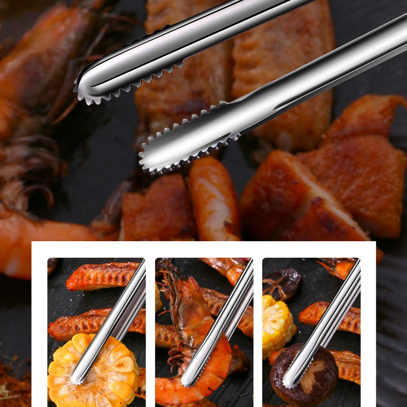 Extended Cook Party Buffet Clip Stainless Steel Barbecue Bread Tongs Food Steak Tongs Lengthened Barbecue Tongs Kitchen Gadgets