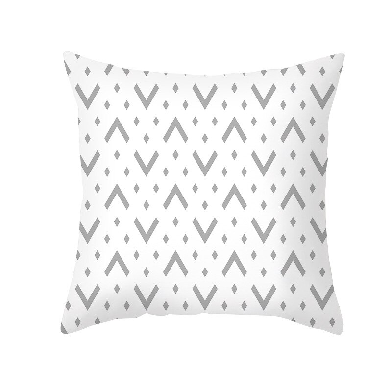 Housse de coussin carrée jaune à imprimé géométrique, taie d'oreiller de 45x45cm, de Style moderne, décorative pour la maison, avec des lettres marguerite à rayures: 16