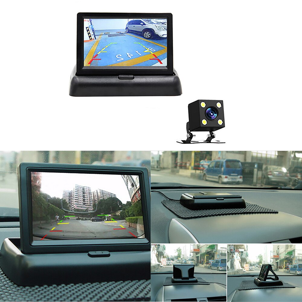 Auto Dash Cam Opvouwbaar Verstelbare Waterdichte Achteruitrijcamera Video Recorder Recorder Voice Control 24 H Parking Monitor