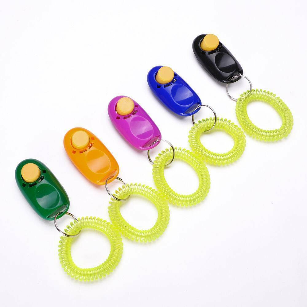 1PC Portable Pet Clicker Whistle Training Guide Wrist Band Delicate Pets Dog Cat Button Trainer Pet Dog Supplies