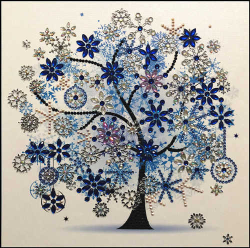 5D DIY Diamond Painting Four Seasons Tree Special Shiny Diamond Embroidery Mosaic Sticker Cross Embroidery Decoration: Burgundy