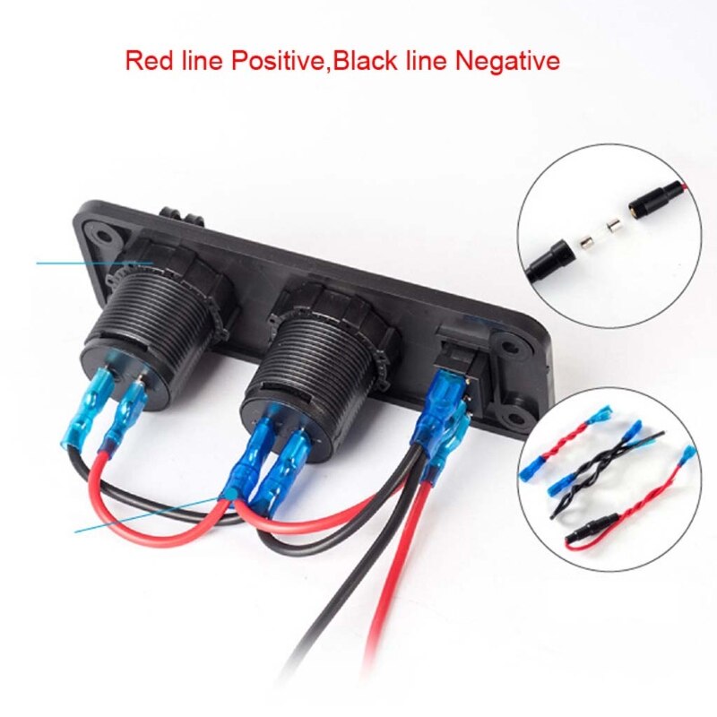 12V 24V 4 USB Charger Adapter LED Voltmeter With Switch Panel for Car Boat Truck