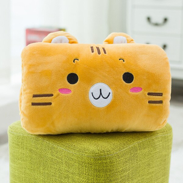 Dessin animé main réchauffement manchon chauffage en peluche oreiller lavable main coussin doigt mains doux 7 couleurs hiver automne