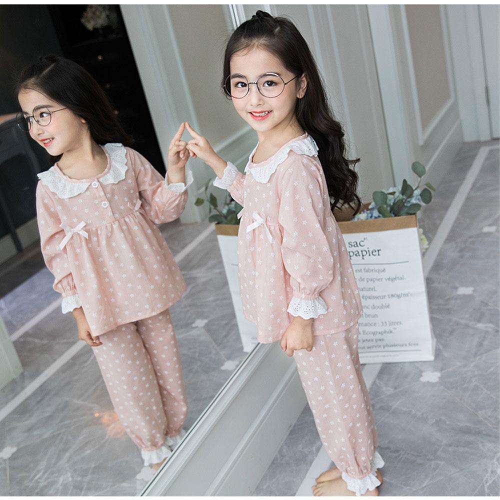 Kinderpyjama's herfst meisjes nachtkleding babykleding kindernachtkleding t-shirt + broek katoenen huiskleding vaderschapspyjama's 2- delige sets