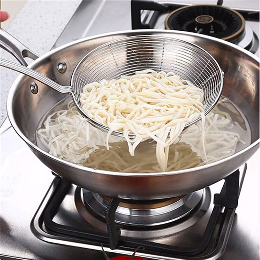 Skimmer Solid Spider Strainer Ladle Stainless Steel Kitchen Utensil Tool French Fries Fish Frying Utensil
