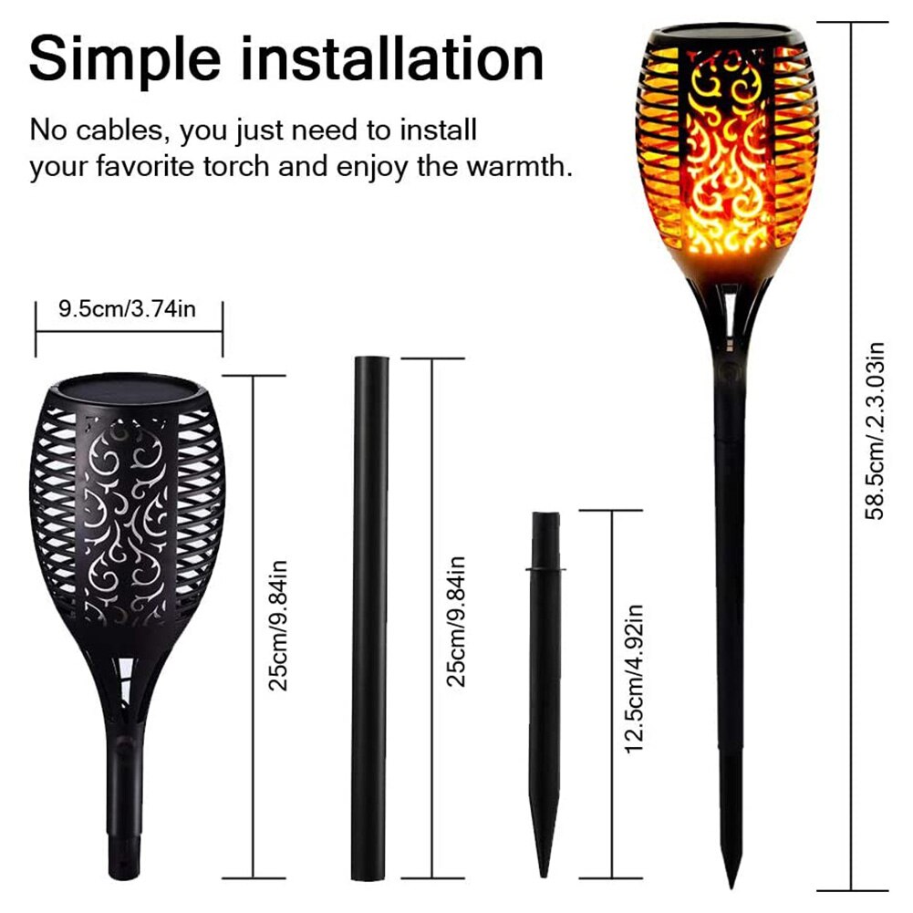 Halloween 1/2/4 Pcs Solar Power Taschenlampe Flackern Flammen 33 Led-leuchten Garten Dekoration Lampe
