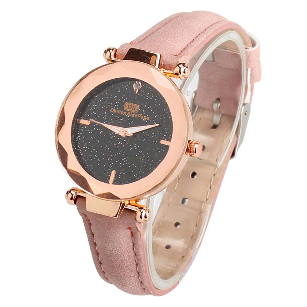 Vrouwen Horloge Strass Romantische Sterrenhemel Horloge Mode Dames Lederen Horloge Klok Voor Vrouwen Relogio Feminino Montre Femme: PK