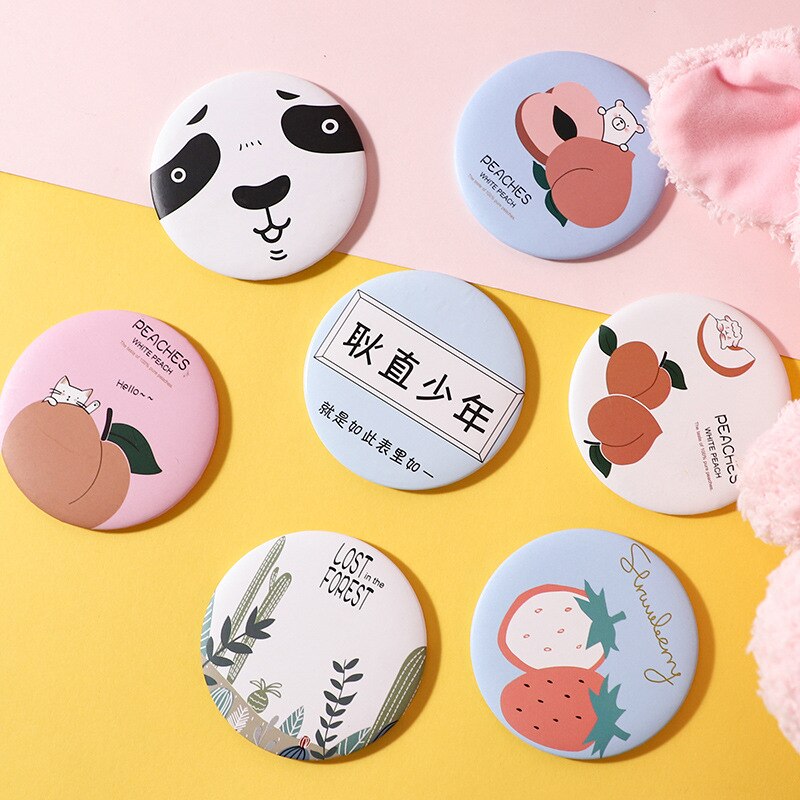 Multi Styles Portable Hand Mirror Mini Makeup Mirror Round Compact Pocket Mirror Travel Accessories Women Girl Cosmetic Tool