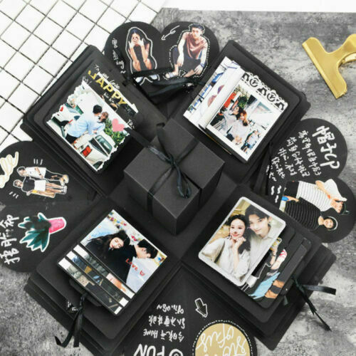Verrassingsdoos explosie jubileum plakboek diy fotoalbum jubileum trouwdoos (kleur lint willekeurig)