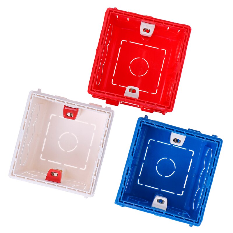 Atlectric Adjustable Mounting Junction Box Internal Cassette 86 Type Switch Socket White Red Blue Wiring Back Box