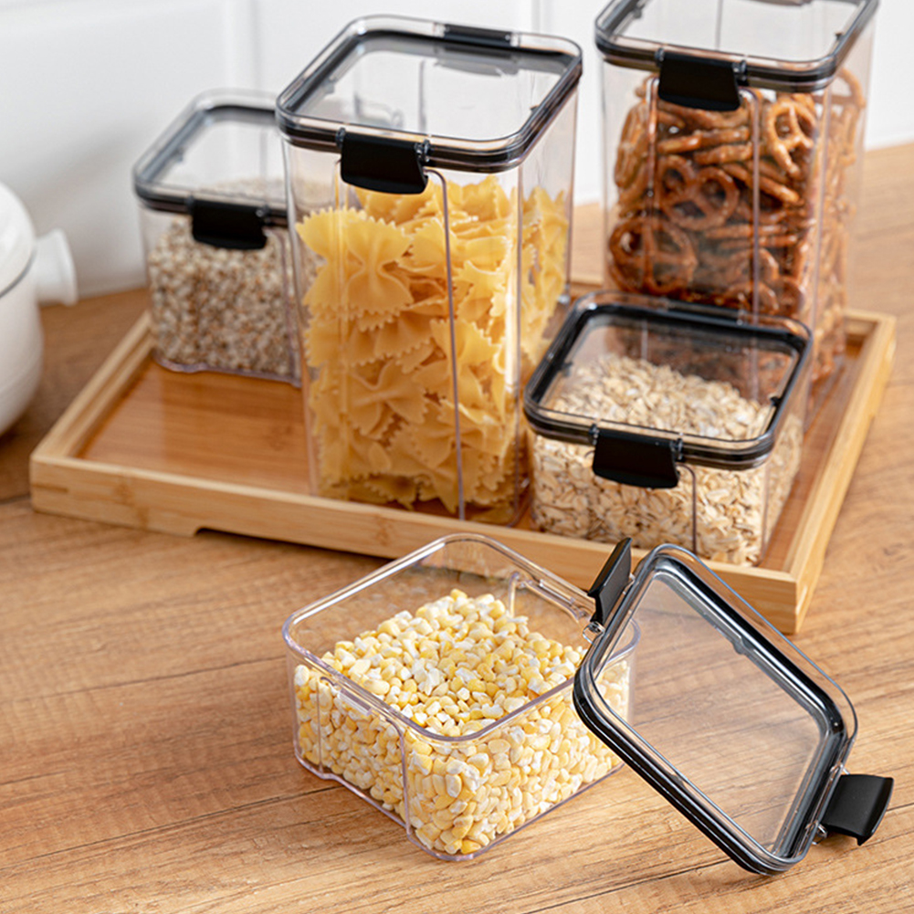 Transparante Luchtdichte Pantry Pasta Doos Multigrain Verzegelde Blikken Voedsel Container Plastic Keuken Koelkast Met Deksel Granen
