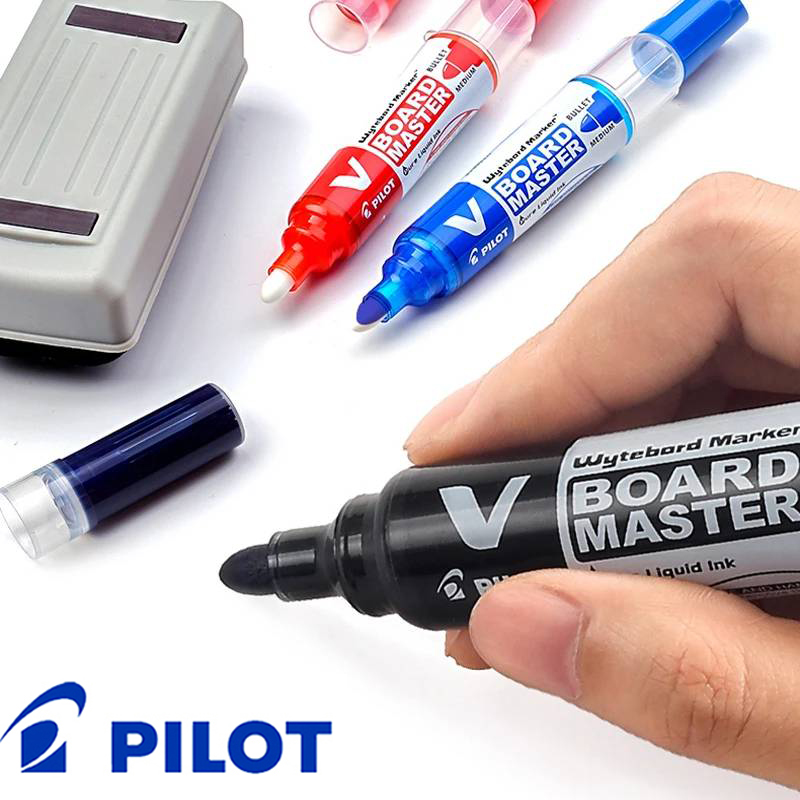 Pennarelli scolastici PILOT per lavagna bianca, penna cancellabile con inchiostro ricaricabile ecologico WBMAVBM, cose didattiche originali del Giappone