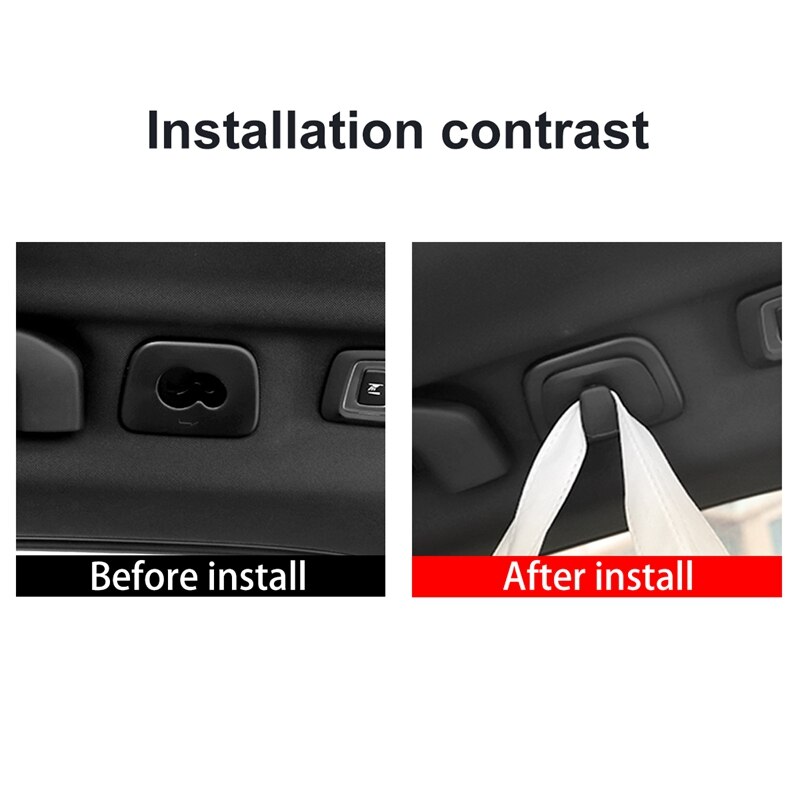 2Pcs Car ABS Interior Roof Clothes Hanger Hook Trim for Volvo V90 S90 XC40 XC60 XC90
