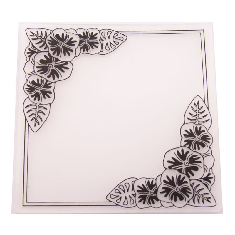 Flower Corner Plastic Embossing Folder Template DIY Scrapbook Photo Album Card