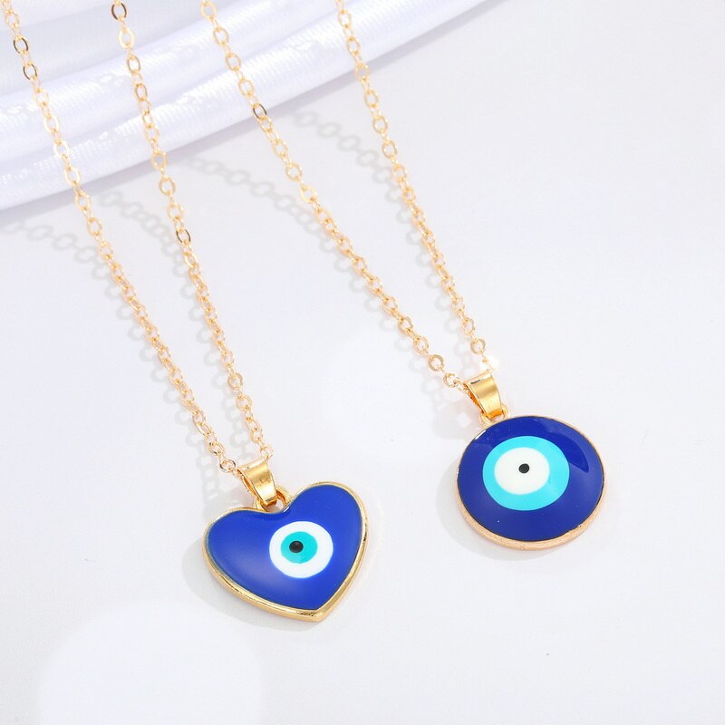 Evil Eye Water Necklace Jewelry Choker Pendant Couple Necklaces for Women Men Lovers Girls Boys Lady Female Male