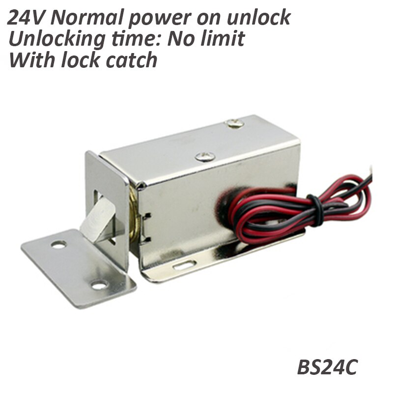 DC12V 24V small electric Bolt lock storage cabinets electronic lock mini electric bolt lock drawer file cabinet lock: BS24