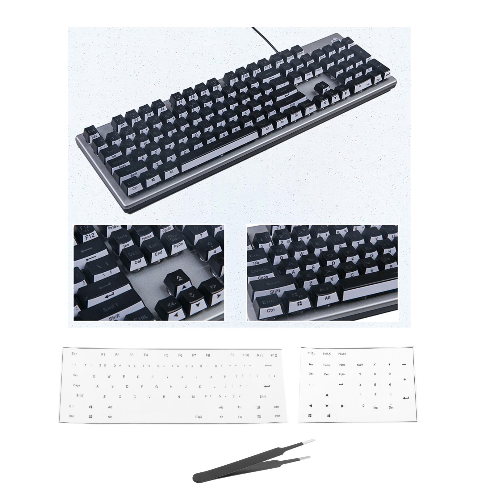 English Keyboard Side Stickers for DSA Height Mechanical Keycaps Computer Desktop Easy to Use with Mount Tools