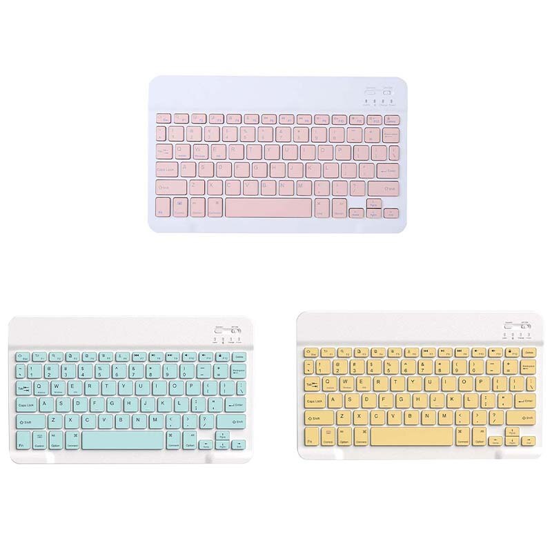 10 Inch Bluetooth Muis Toetsenbord Set Voor Ipad Mobiele Telefoon Tablet Universele Ultradunne Draadloze Roze Blauw Toetsenbord Muizen set