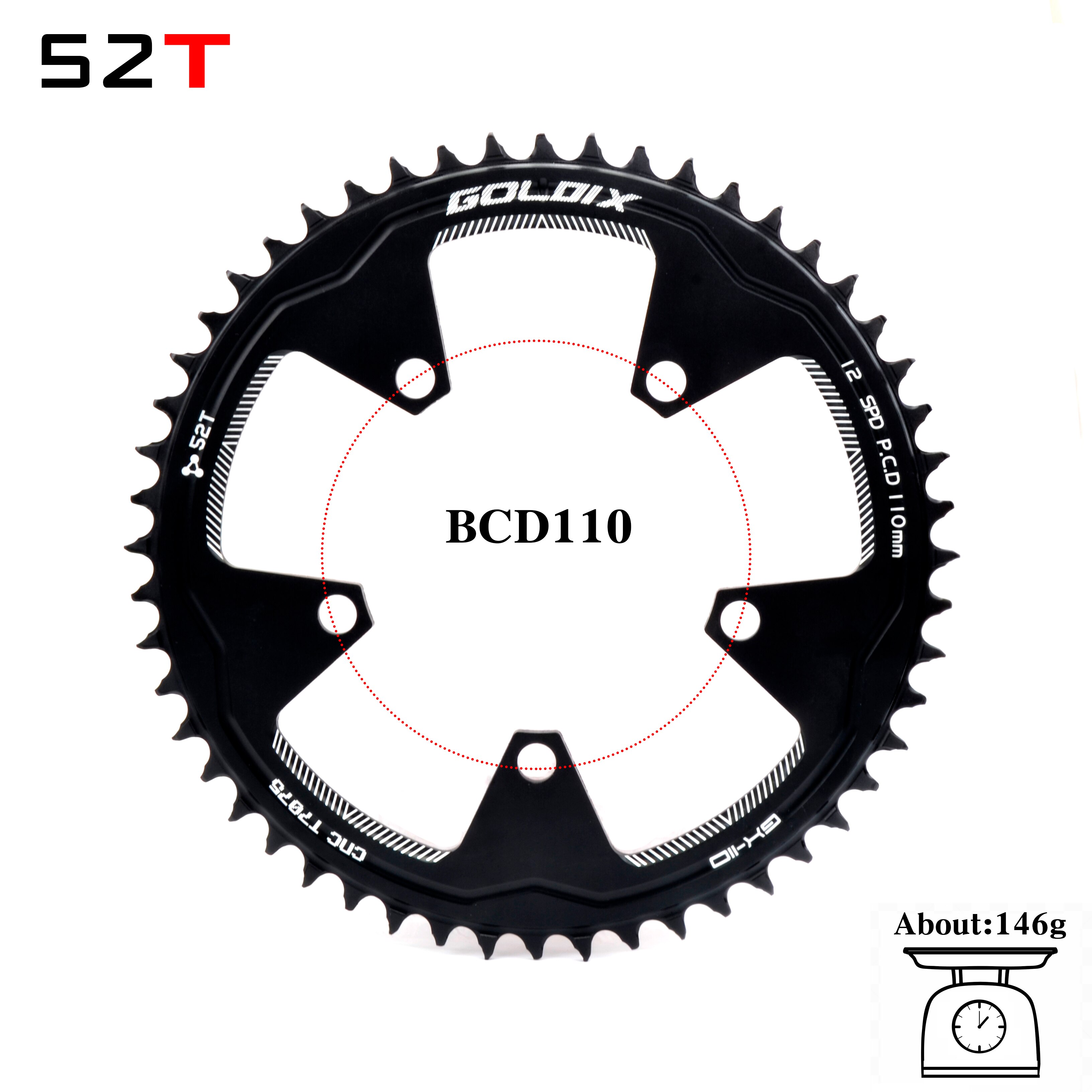 PROWHEEL ROAD bicycle chainring 110BCD 130BCD 34/39/50/53T sprocket steel/aluminum alloy/AL-7075 CNC 8/9/10/11 speed chain wheel