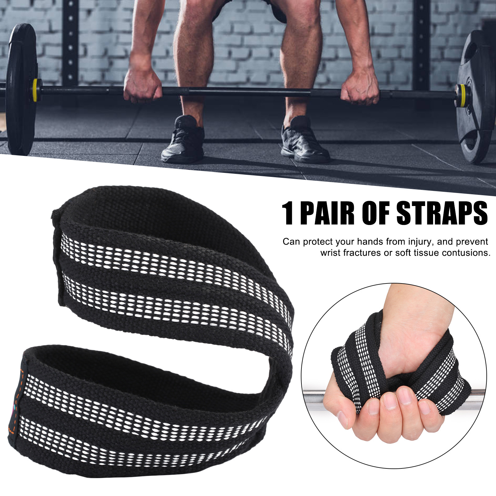 Figure 8 Weight Lifting Straps DeadLift Wrist Strap Deadlift Straps Lifting Straps For Weightlifters Gym Fitness Accessories