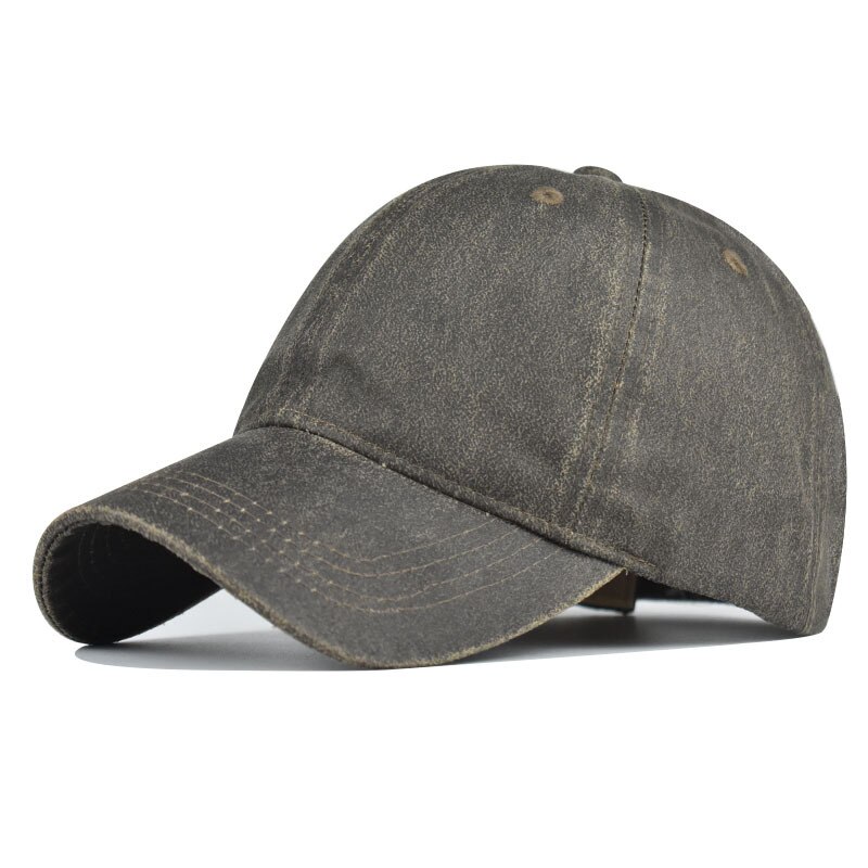 Vasket imiteret læder kasket herre bomuld ren farve baseball kasket til kvinder gorra bone hatte far hat snapback kasketter