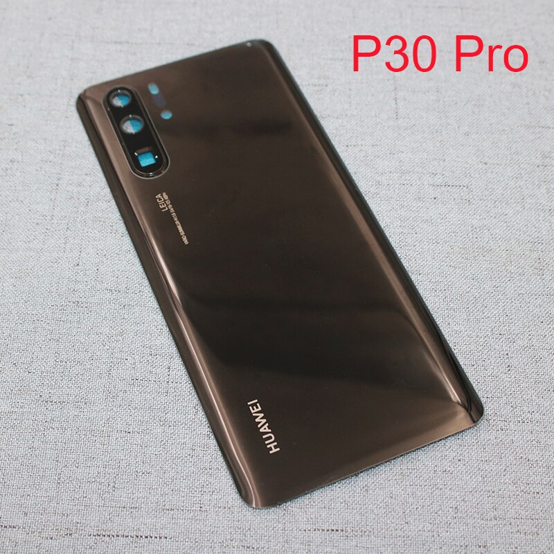 Original Huawei P30 Profi P 30 Zurück Batterie Abdeckung Hinten Glas Tür Gehäbenutzen Ersatz Tafel fallen Für p30Profi Mit Kamera objektiv &Ampere; Logo: P30Profi-Schwarz