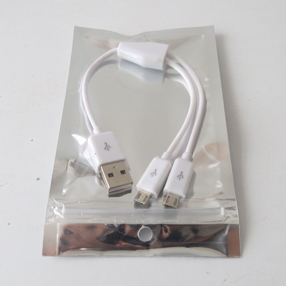 Cable divisor Micro USB Dual, 20cm, 2 dispositivos de alimentación,