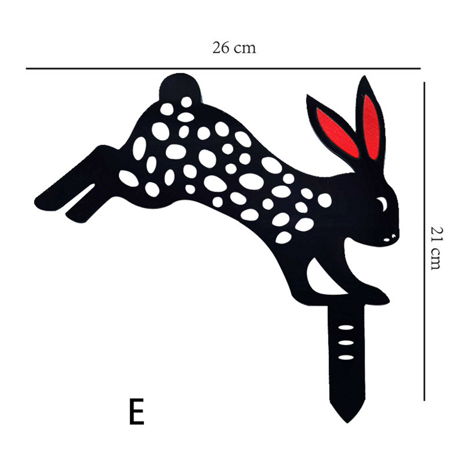 2D Rabbit Yard Art Stake Ground Insert Decor Hollow Lifelike Bunny Metal Statue Peg for Outdoor Garden Manor Lawn SMR88: e