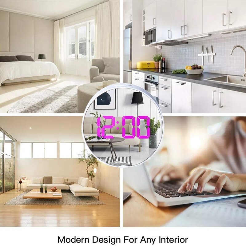 Led Digital Alarm Clock Bedside Battery Power Kid Clock with Temperature 12/24 Hour Set Snooze Modern USB Electric Clocks for De