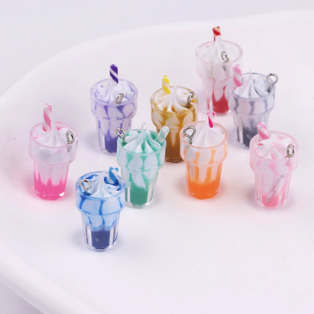 10 Stuks 15MM Ijs Hars Bedels Diy Bevindingen Kawaii 3D Telefoon Sleutelhanger Armbanden Oorbel Hanger Bedels Voor Sieraden maken